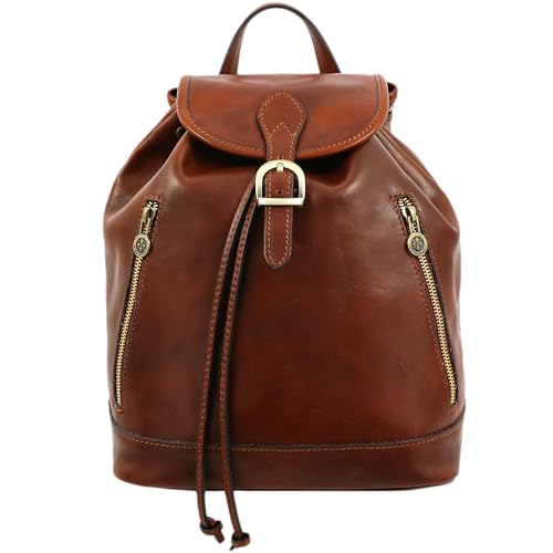 Time Resistance Leder Rucksack für Damen - Handgefertigt in Italien - 100% Lederrucksack - Vintage Rucksack Damen groß - Damentaschen von Time Resistance