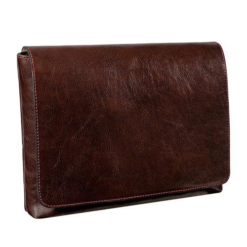 Time Resistance Leder-Umhängetasche für Herren – Vollnarbenleder – Umhängetasche in Tablet-Größe von Time Resistance