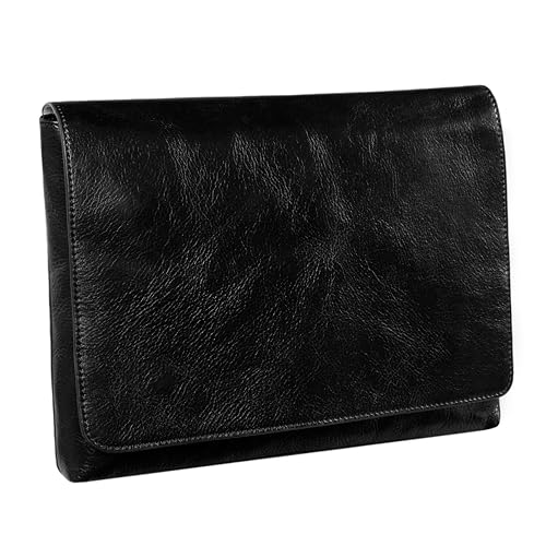 Time Resistance Leder-Umhängetasche für Herren – Vollnarbenleder – Umhängetasche in Tablet-Größe von Time Resistance