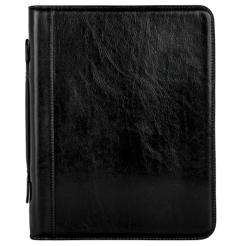 Time Resistance Lederportfolio – Dokumententasche mit Tragegriff – Hülle in Tablet-Größe von Time Resistance