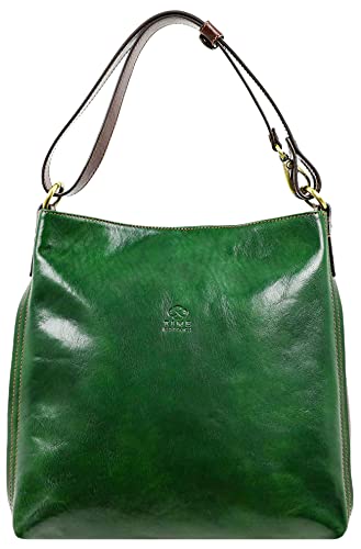 Time Resistance Schultertasche Damen - Handtasche aus Leder - Made in Italy - Tragetasche - Shopper - Tasche für Damen von Time Resistance