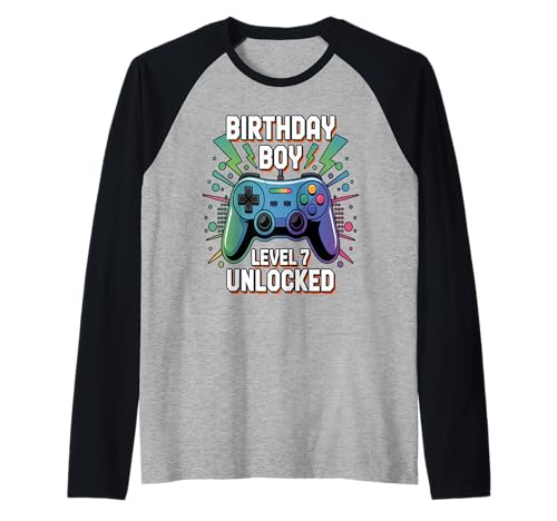 Level 7 Freigeschaltetes Videospiel 7th Birthday Gamer Boys Raglan Level 7 Freigeschaltetes Videospiel 7th Birthday Gamer Boys Raglan von Time To Level Up 7th Birthday Boy Game