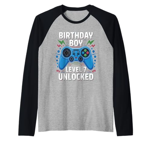 Level 7 Freigeschaltetes Videospiel 7th Birthday Gamer Boys Raglan Level 7 Freigeschaltetes Videospiel 7th Birthday Gamer Boys Raglan von Time To Level Up 7th Birthday Boy Game