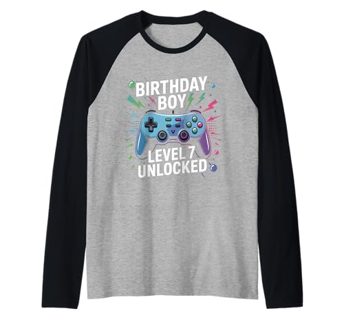 Level 7 Freigeschaltetes Videospiel 7th Birthday Gamer Boys Raglan Level 7 Freigeschaltetes Videospiel 7th Birthday Gamer Boys Raglan von Time To Level Up 7th Birthday Boy Game