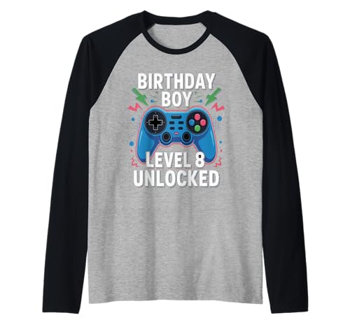 Level 8 Freigeschaltetes Videospiel 8th Birthday Gamer Boys Raglan Level 8 Freigeschaltetes Videospiel 8th Birthday Gamer Boys Raglan von Time To Level Up 8th Birthday Boy Game