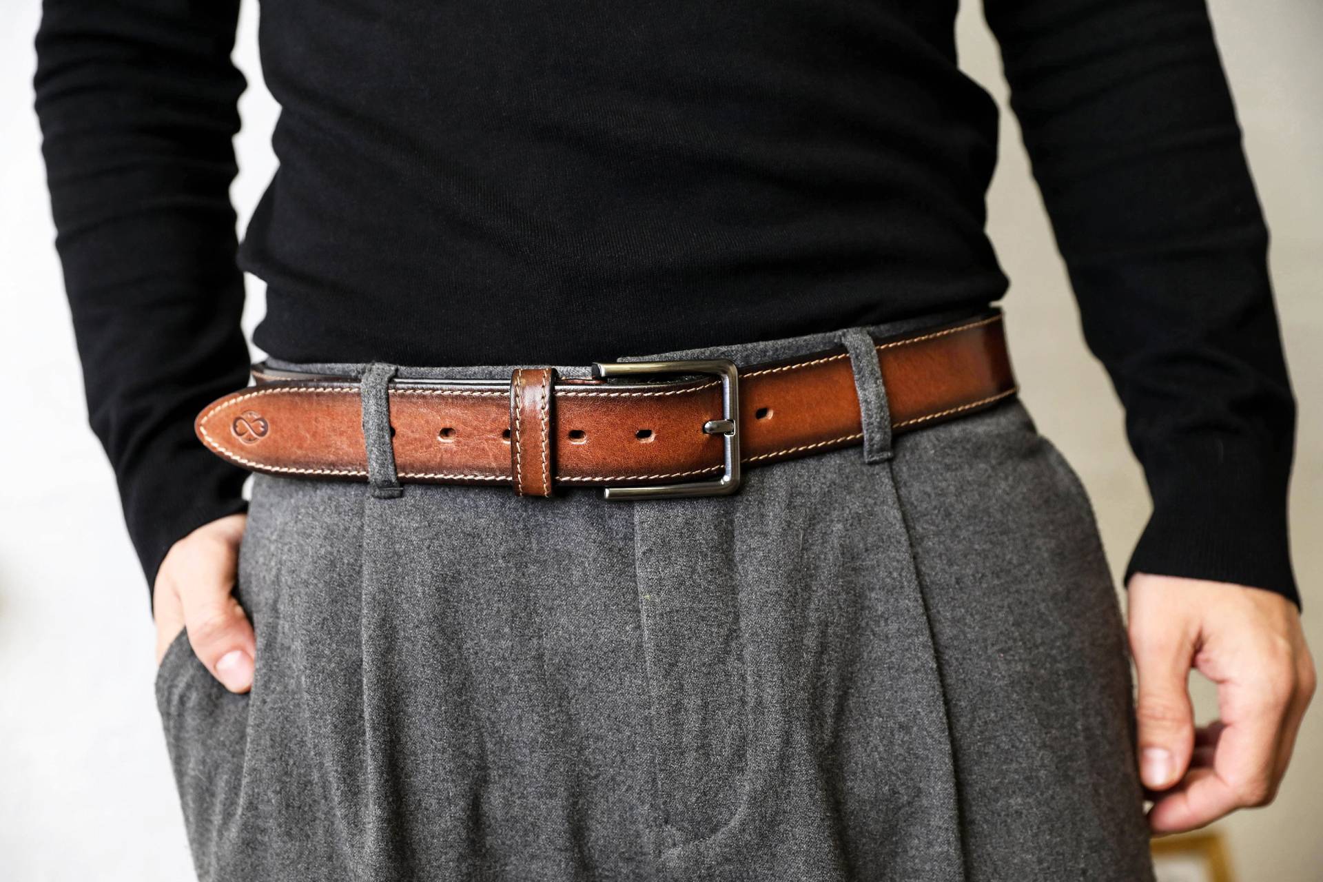 Brauner Ledergürtel, Taillengürtel Mit Schnalle, Geschenk Für Ihn, Freund, Ehemann von TimeResistance