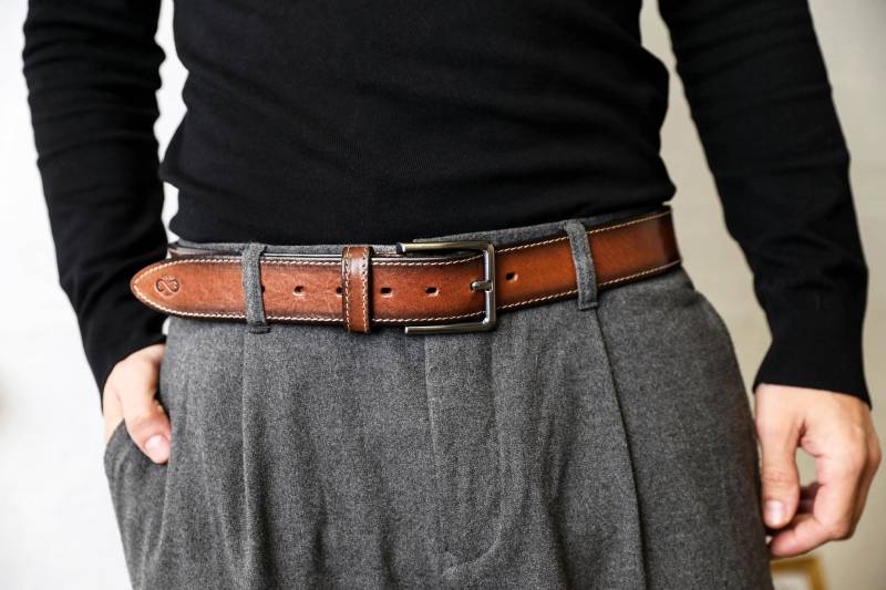 Brauner Ledergürtel, Taillengürtel Mit Schnalle, Geschenk Für Ihn, Freund, Ehemann von TimeResistance