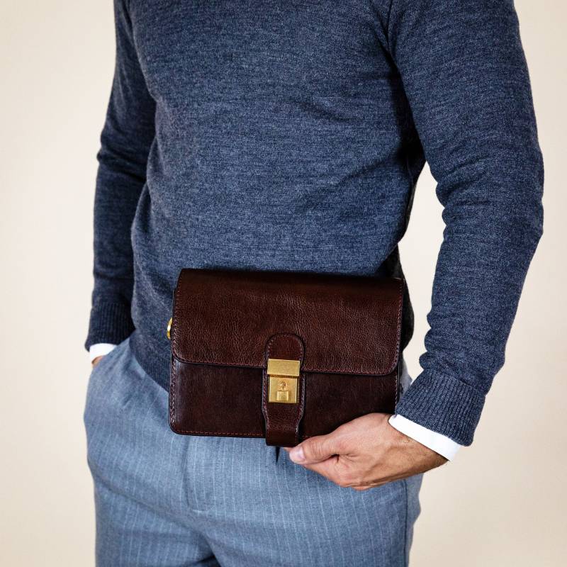 Herren Leder Organizer, Braune Kupplung Für Männer, Echtes Handgelenk Tasche, Geldbörse, Jubiläumsgeschenk Ihn von TimeResistance