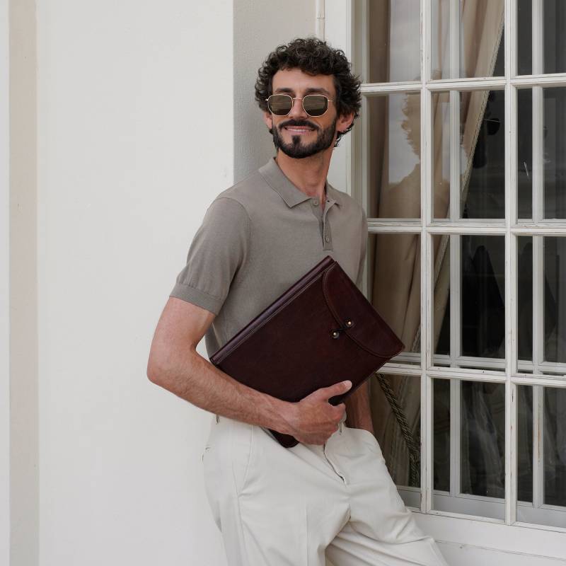 Leder Mappe Für Männer, Dokumententasche, Firmengeschenk, Echtleder Padfolio, Arbeitstasche Ihn von TimeResistance