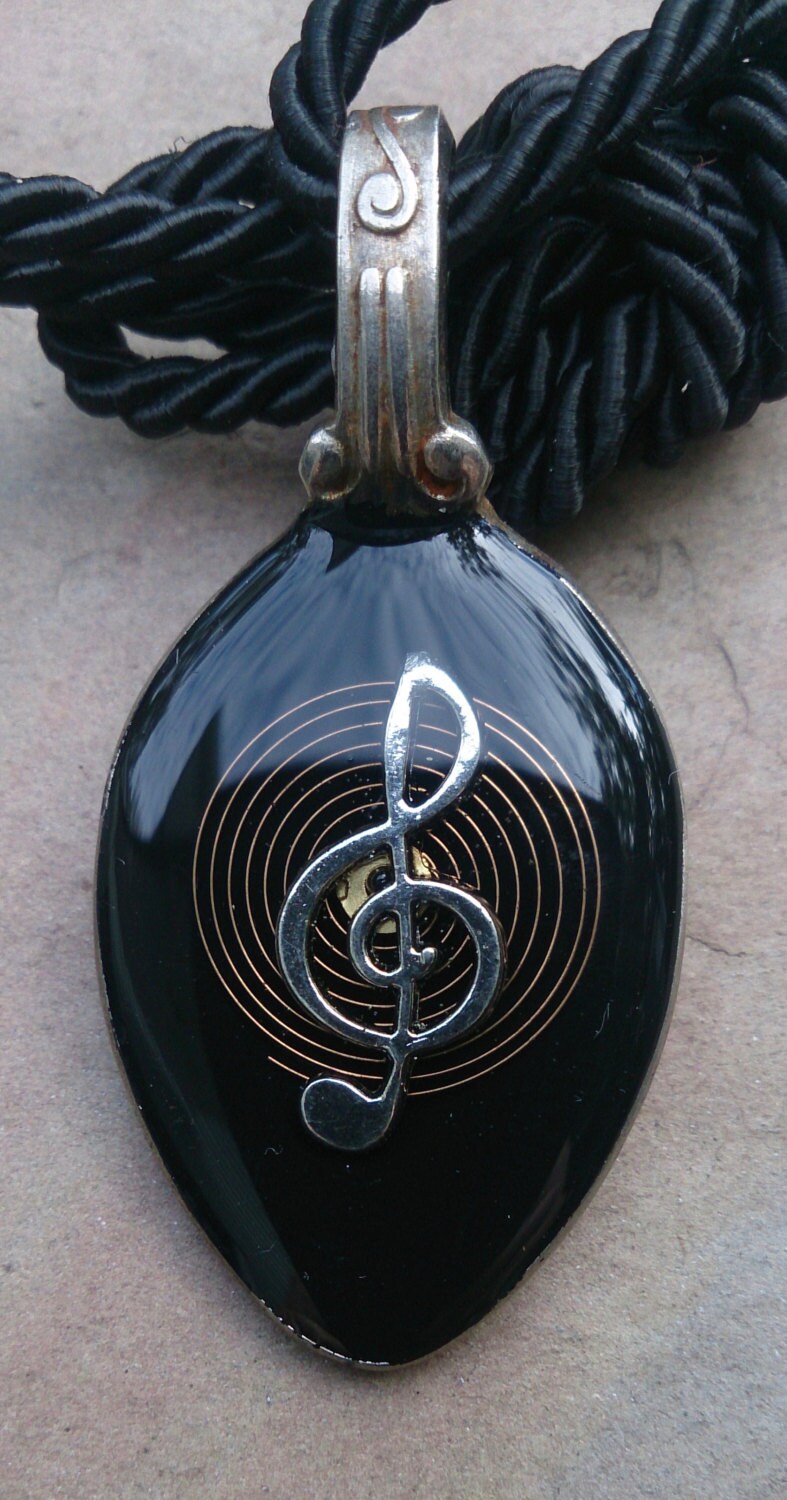 Musik Notenschlüssel Harz Teelöffel Anhänger Musik Notenschlüssel Harz Teelöffel Anhänger von TimeTideArtWear
