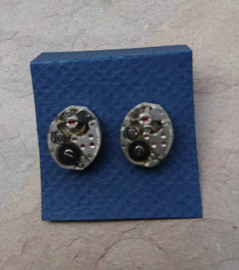 Uhr Bewegung Ohrstecker Ohrringe von TimeTideArtWear