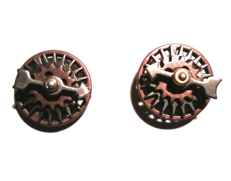 Einzigartige Steampunk Manschettenknöpfe, Spinner Menswear Zubehör, Unverwechselbare Herrenmode, Vatertagsgeschenk von TimeTrinkets