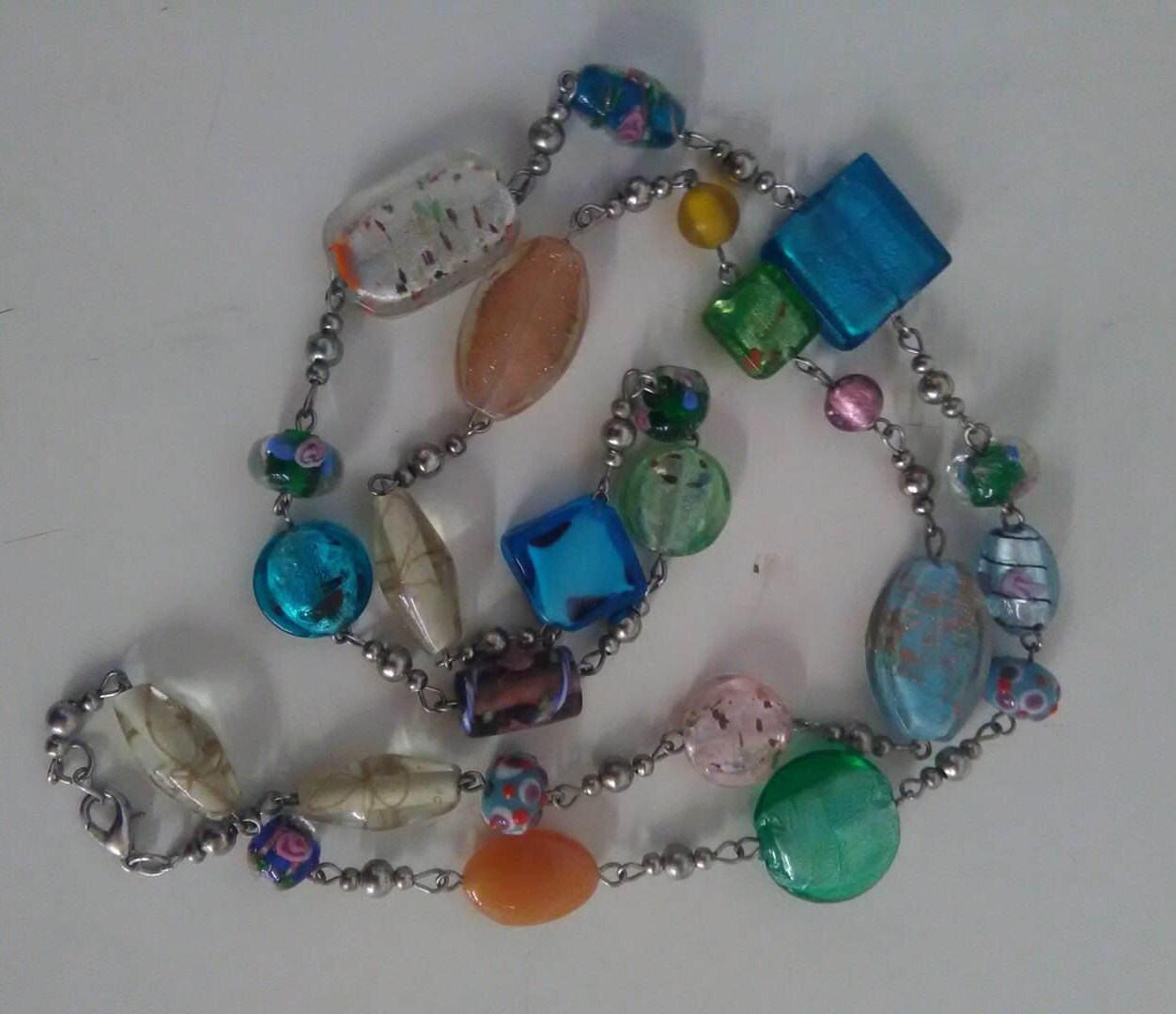Vintage Buntes Glas Perlenkette Mode von TimeWarpLLC