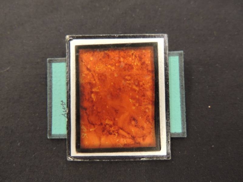 Vintage Designer Amy Geschichteten Kunststoff Retro 80Er Quadrat Rechteck Brosche von TimeWarpLLC