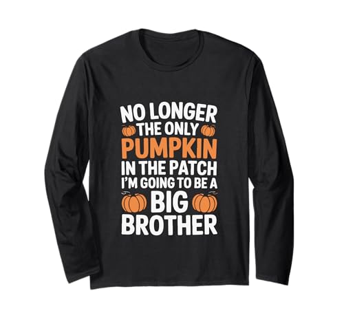 Big Brother Pumpkin Patch Geschwister Ankündigung Langarmshirt von Timeless Fall Designs