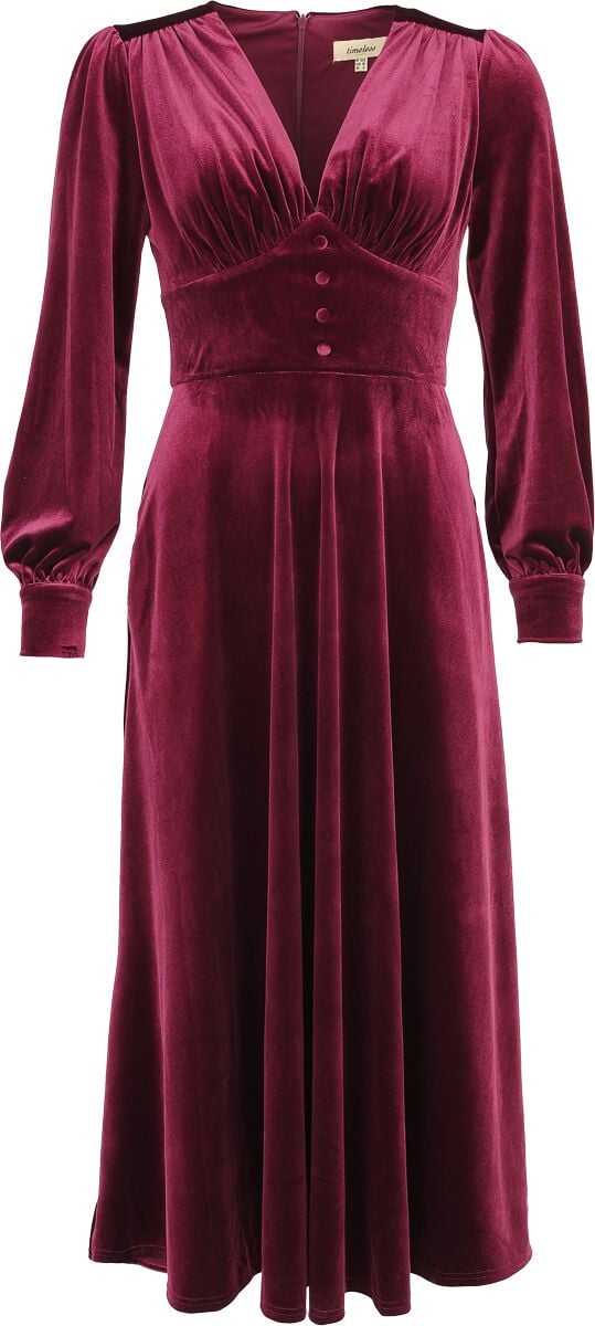 Timeless London - Gothic Kleid knielang - Balia Dress - XS bis 4XL - für Damen - Größe M - burgund von Timeless London