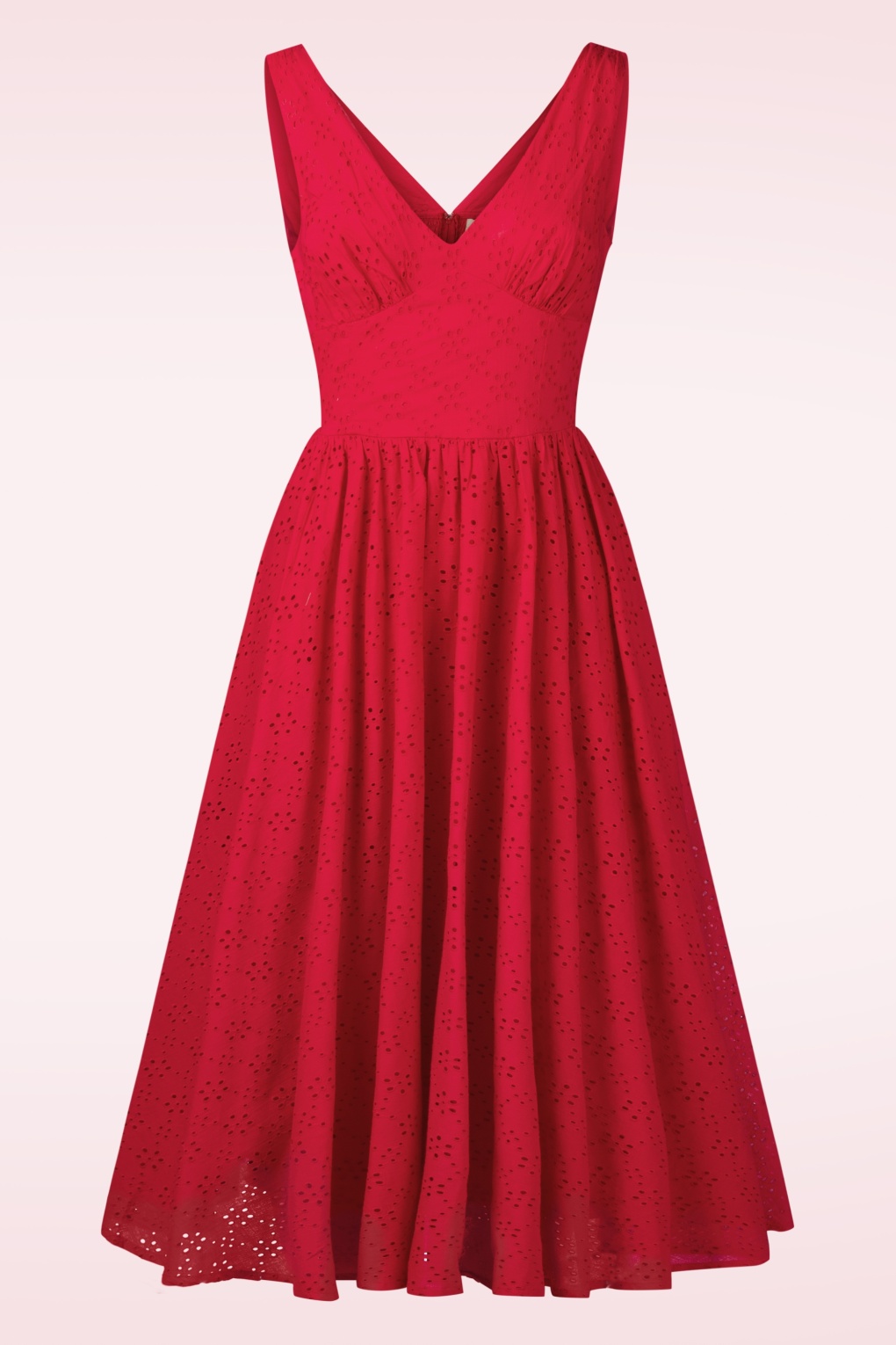 Lysandra Broderie Anglaise Midikleid in Lippenstiftrot. Lysandra Broderie Anglaise Midikleid in Lippenstiftrot. von Timeless