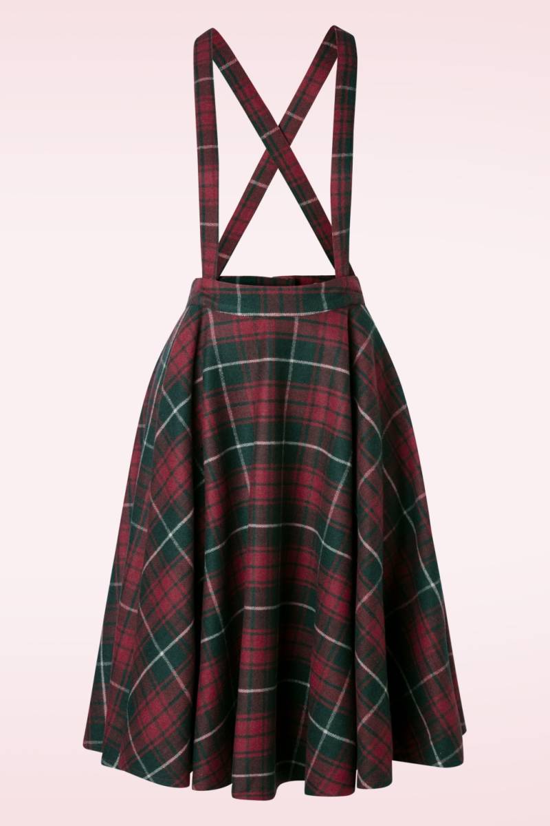Sophie Wool Check Braces Rock in Rot und Dunkelgrün. Sophie Wool Check Braces Rock in Rot und Dunkelgrün. von Timeless