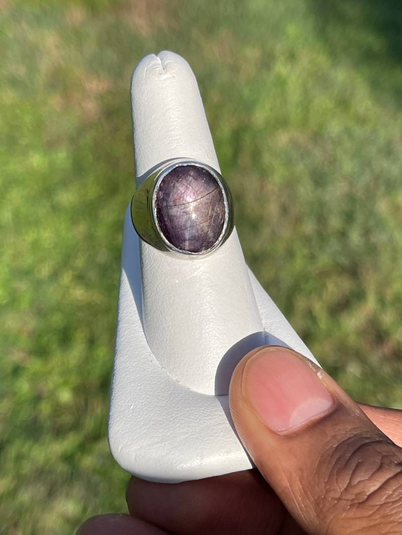 Natürlicher Sternrubin Sterlingsilber Ring | Größe 7.75 von TimelessJewells