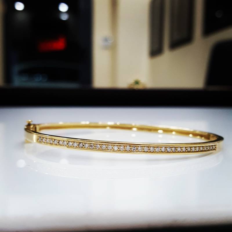 14K Gelbgold Diamant Armreif Armband | 0.32 Tcw von TimelessJewelryStudi