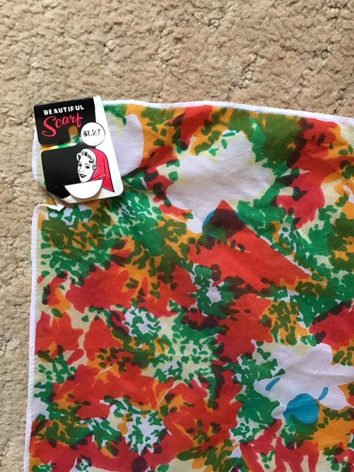 Jahrgang Der 1960Er Jahre "Scarf Head Neck Scarf Deadstock Never Used Retains Original Tag von TimelessTreasuresVCB