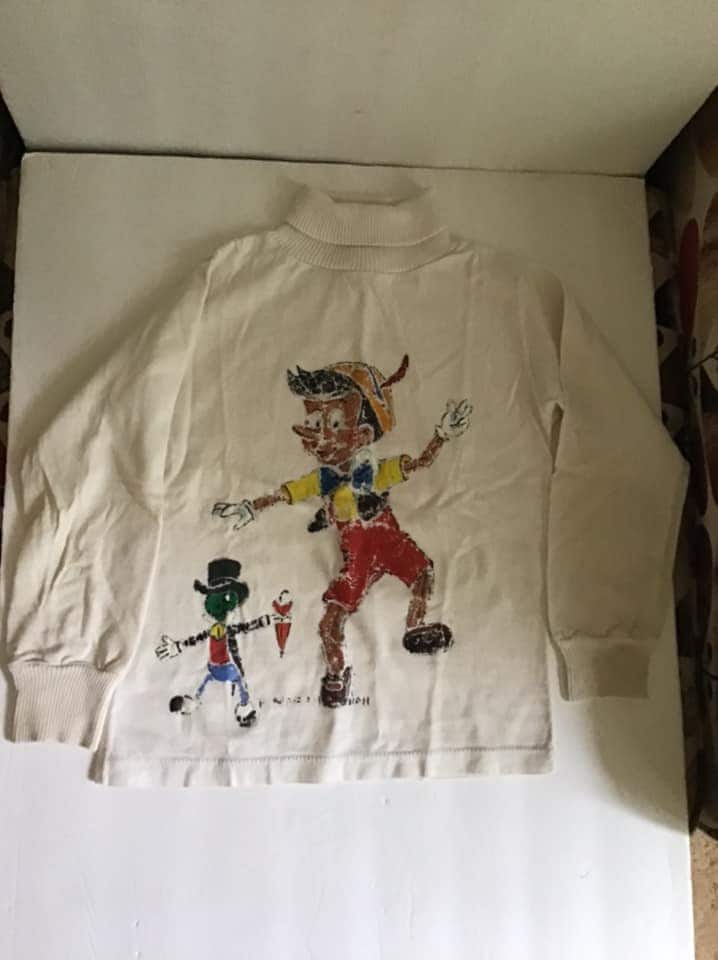 Vintage 1970Er Rollkragen Shirt Distressed Handbemalte Kinder Größe Unisex Junge/Mädchen Verkauft Wie Ist von TimelessTreasuresVCB