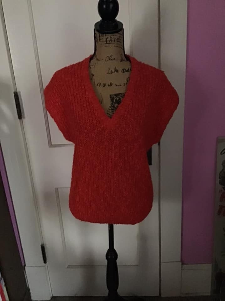 Vintage 1980Er 1990Er Pullover Weste Deadstock Mit Original Anhänger Vital Elements Rot Farbe Getaggt Größe L von TimelessTreasuresVCB