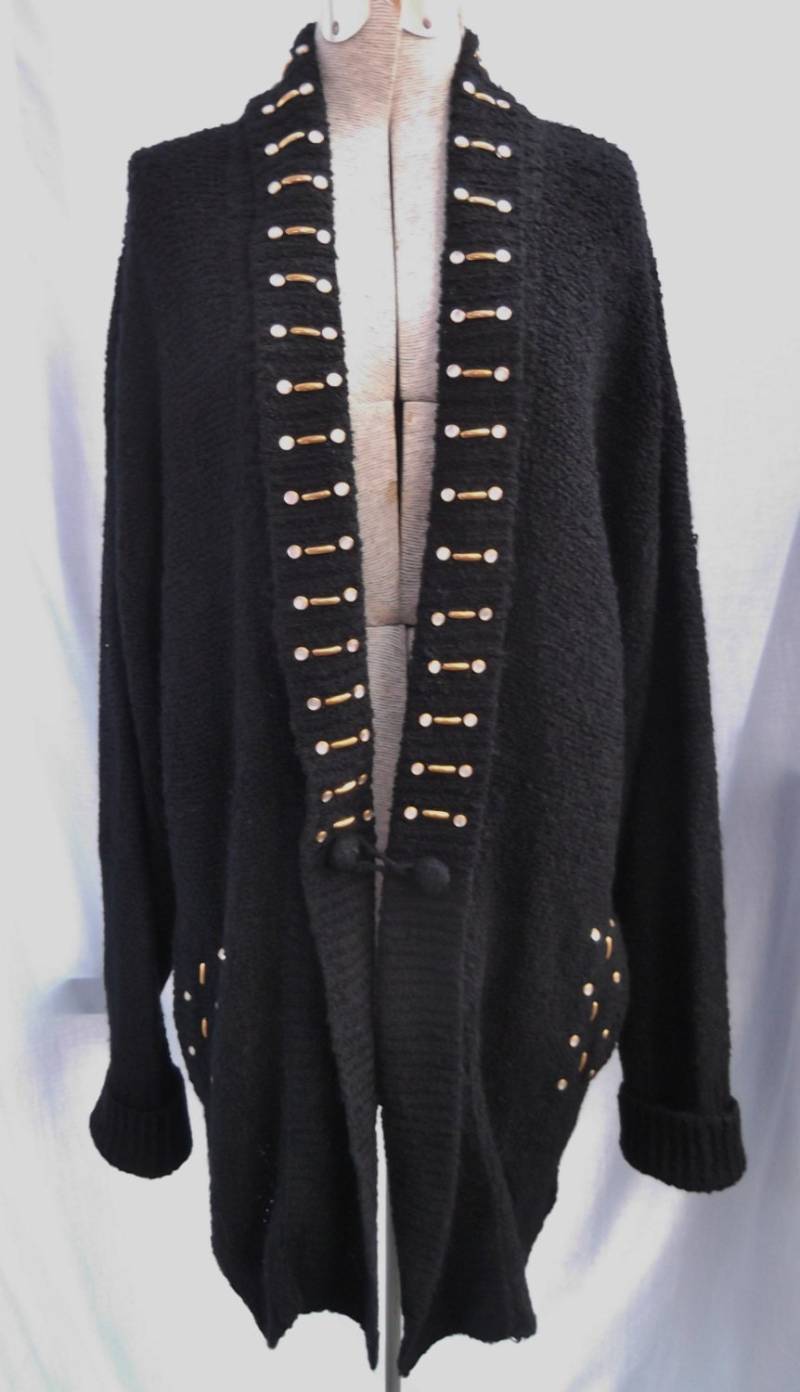 Vintage 1980Er Pullover Strickjacke Schwarz Boucle Marshall-Rousso Fine Resort Mode Seit 1955 Las Vegas Nevada von TimelessTreasuresVCB