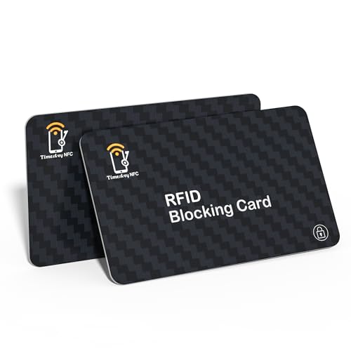 Timeskey NFC (2Stück RFID Blocker Karte NFC Schutzkarte - ec kartenhülle RFID NFC Schutz - RFID Blocker Kartenhülle - Nur 0,86 mm dünn kreditkarten schutzhülle von Timeskey NFC
