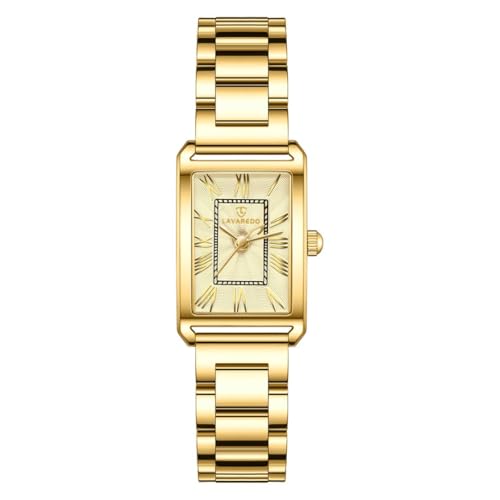 Timever Damen Armbanduhr Quarzuhr Analog, mit Edelstahlarmband, 3 Zeiger, 32mm Gehäusegröße, 3 ATM Wasserdicht,Römische Zahlen von Timever
