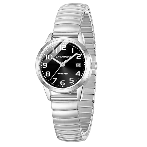 Timever Damen Armbanduhr Quarzuhr Analog mit Edelstahl Zugarmband,Datum,großen Ziffern Leicht ablesbares Zifferblatt,Geschenk für Frau und Freundin von Timever