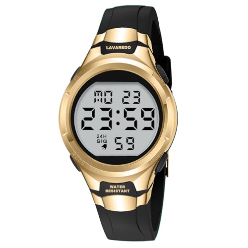 Timever Damen Armbanduhr mit Silikonband,Digitaluhr mit Alarm,Stoppuhr,Datum,Licht,Sportuhr mit 3ATM Wasserdicht von Timever