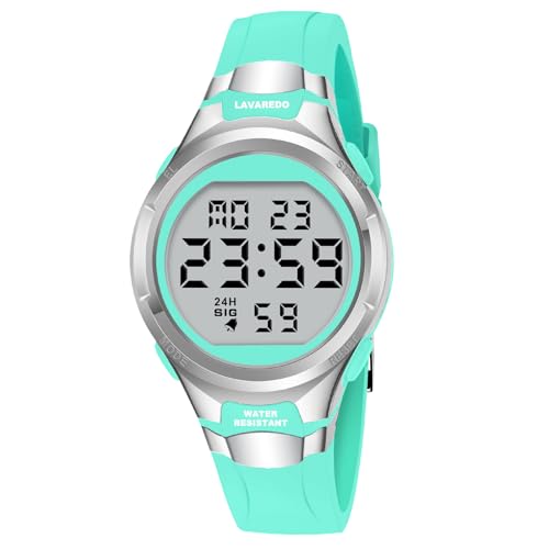 Timever Damen Armbanduhr mit Silikonband,Digitaluhr mit Alarm,Stoppuhr,Datum,Licht,Sportuhr mit 3ATM Wasserdicht von Timever
