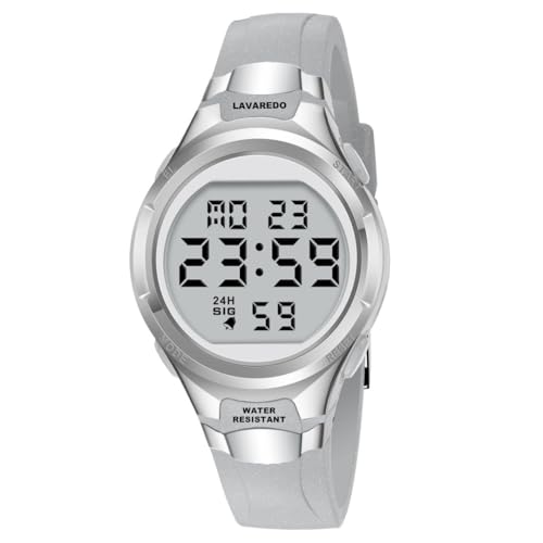 Timever Damen Armbanduhr mit Silikonband,Digitaluhr mit Alarm,Stoppuhr,Datum,Licht L6662S von Timever