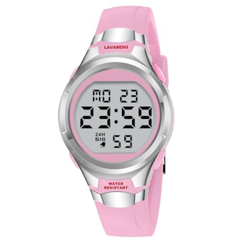 Timever Damen Armbanduhr mit Silikonband,Digitaluhr mit Alarm,Stoppuhr,Datum,Licht L6662S von Timever