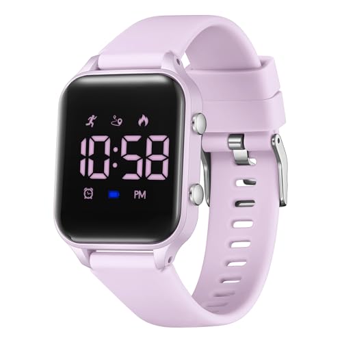 Timever Digitaluhr Kinder Mädchen Jungen mit Schrittzähler,Wecker,Stoppuhr, Licht,Datum-Sport Armbanduhr ohne App und Handy mit Silikonarmband von Timever
