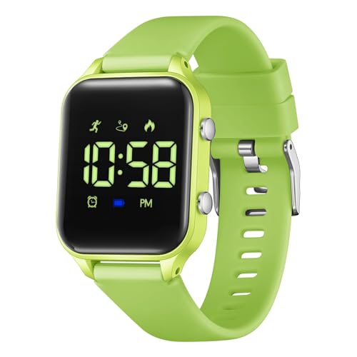 Timever Digitaluhr Kinder Mädchen Jungen mit Schrittzähler,Wecker,Stoppuhr, Licht,Datum-Sport Armbanduhr ohne App und Handy mit Silikonarmband von Timever