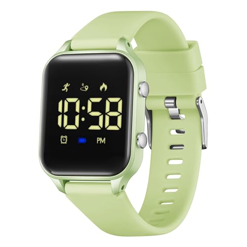 Timever Digitaluhr Kinder Mädchen Jungen mit Schrittzähler,Wecker,Stoppuhr, Licht,Datum-Sport Armbanduhr ohne App und Handy mit Silikonarmband von Timever
