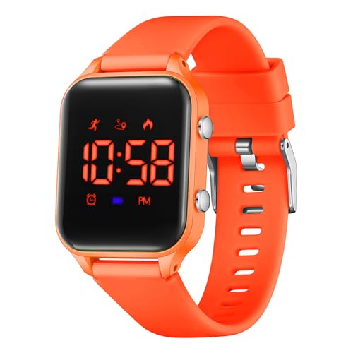 Timever Digitaluhr Kinder Mädchen Jungen mit Schrittzähler,Wecker,Stoppuhr, Licht,Datum-Sport Armbanduhr ohne App und Handy mit Silikonarmband von Timever