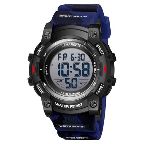Timever Herren Armbanduhr mit Silikonband,Digitaluhr mit Alarm,Stoppuhr,Datum,Licht,Sportuhr mit 3ATM Wasserdicht von Timever