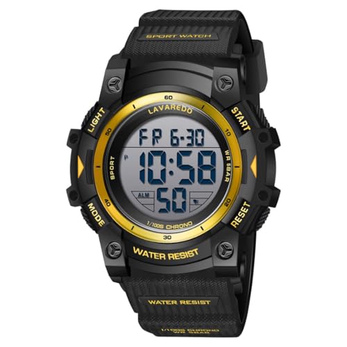 Timever Herren Armbanduhr mit Silikonband,Digitaluhr mit Alarm,Stoppuhr,Datum,Licht,Sportuhr mit 3ATM Wasserdicht von Timever