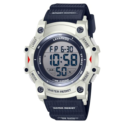 Timever Herren Armbanduhr mit Silikonband,Digitaluhr mit Alarm,Stoppuhr,Datum,Licht,Sportuhr mit 3ATM Wasserdicht von Timever
