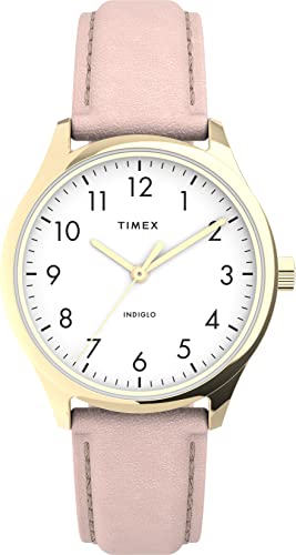 Timex Easy Reader Damen 32mm rosa Lederarmband Armbanduhr TW2V25200 von Timex