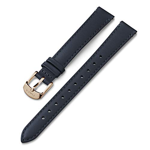 Timex 14mm Genuine Leather Strap – Blue with Rose Gold-Tone Buckle von Timex