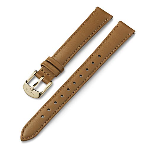 Timex 14mm Genuine Leather Strap – Tan with Gold-Tone Buckle von Timex