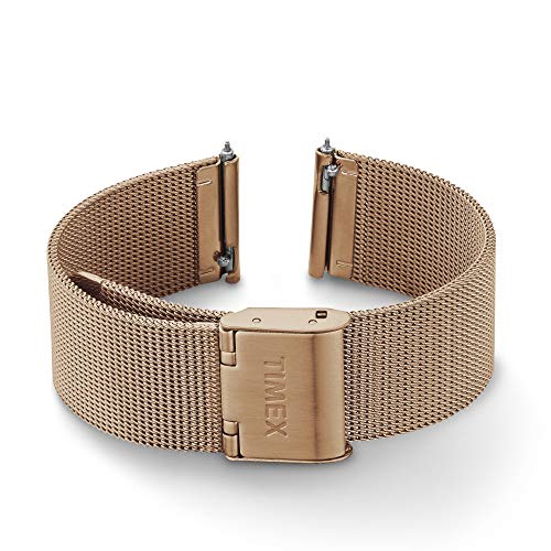 Timex 18mm Stainless Steel Mesh Quick-Release Bracelet – Rose Gold-Tone with Self-Adjust Clasp von Timex