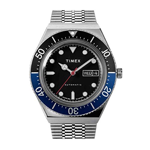 Timex 38 mm M79 Black/Blue Auto Silver Case Black Dial Silver Bracelet Silver/Black/Silver One Size von Timex