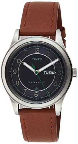 Timex 39 mm Waterbury Traditionelles Edelstahlgehäuse. 39 mm Waterbury Traditionelles Edelstahlgehäuse One Size Silber/Blau/Hellbraun. von Timex