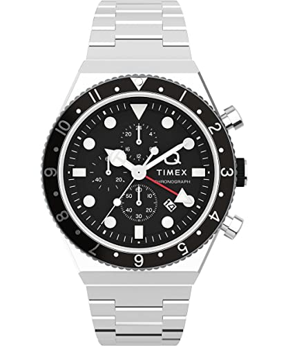 Timex 40 mm Q GMT Chronograph Silver One Size von Timex