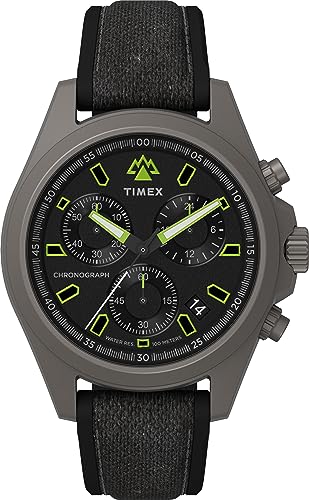Timex Herren-Armbanduhr Expedition North Field Post – schwarzes Armband, schwarzes Zifferblatt, Titangehäuse, Schwarz/Schwarz/Titan von Timex